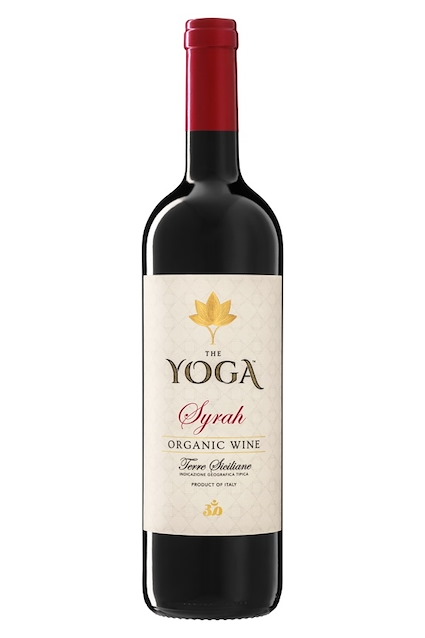 yoga wine bottle
